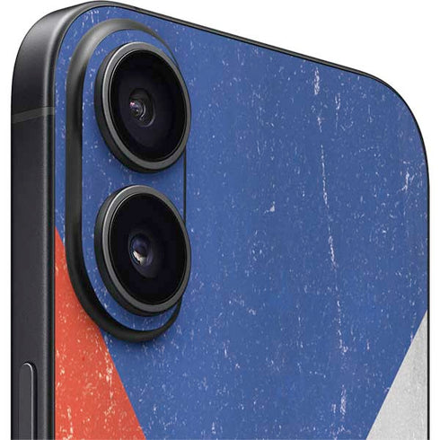 Czech Republic Flag Distressed iPhone 16 Skin